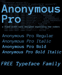 Thumbnail image for Free Font: Anonymous Pro