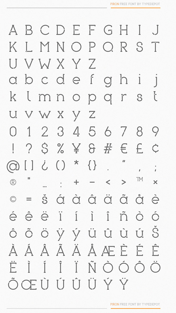 Free Font Piron Freetypography